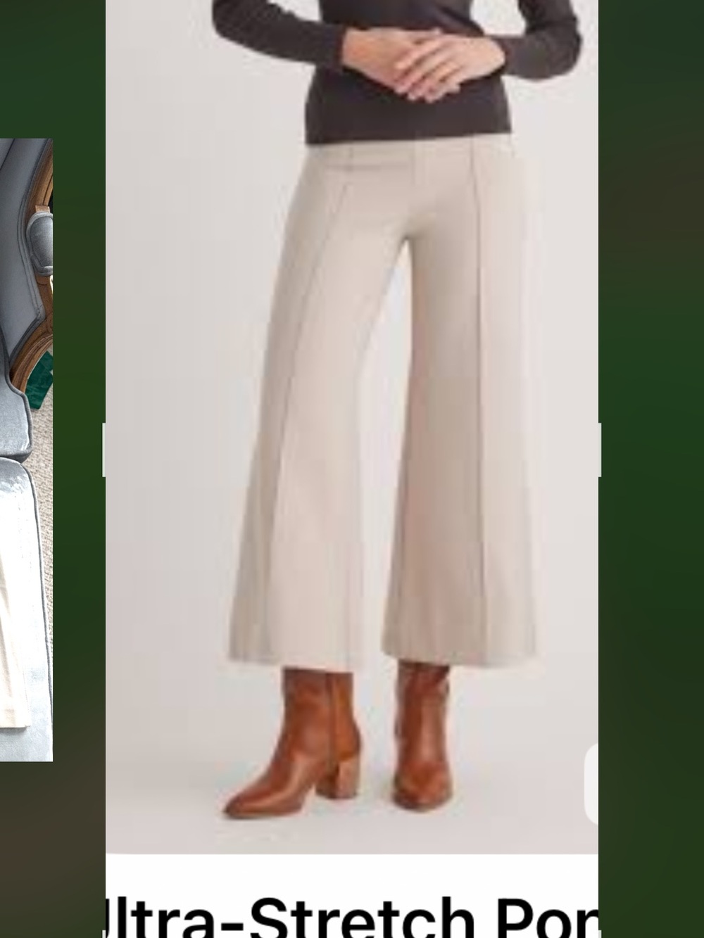 Jones New York Cream Wide Leg Ultra-Stretch Pants